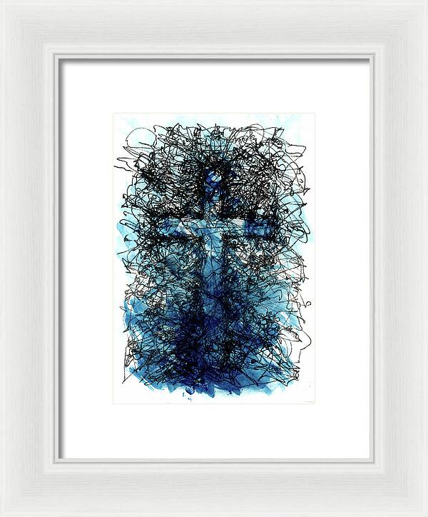 Chaos Order Cross 03 - Glorious Blue - Framed Print