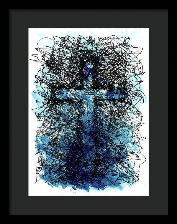Chaos Order Cross 03 - Glorious Blue - Framed Print