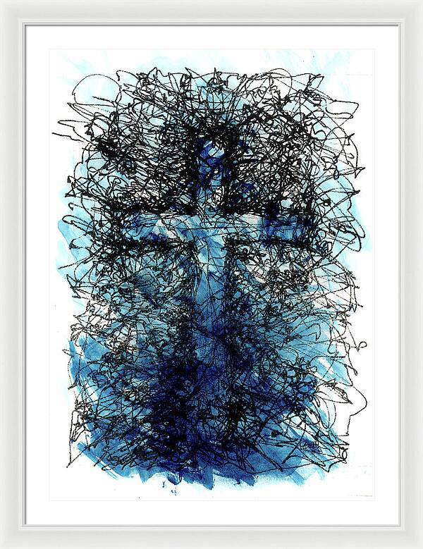 Chaos Order Cross 03 - Glorious Blue - Framed Print