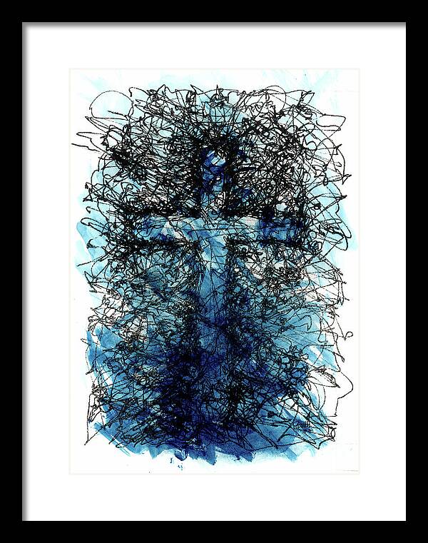 Chaos Order Cross 03 - Glorious Blue - Framed Print