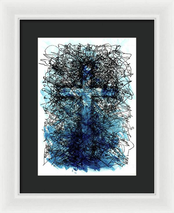 Chaos Order Cross 03 - Glorious Blue - Framed Print