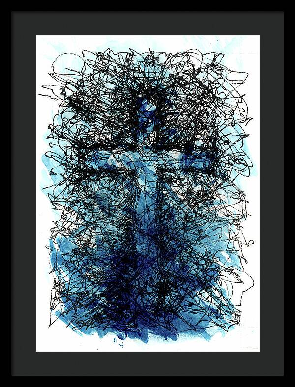 Chaos Order Cross 03 - Glorious Blue - Framed Print