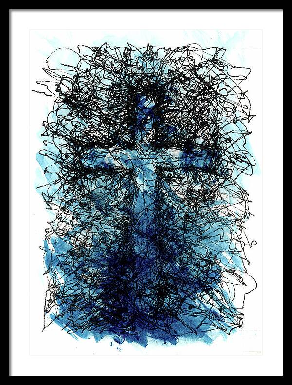 Chaos Order Cross 03 - Glorious Blue - Framed Print