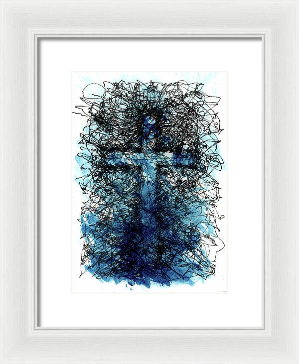 Chaos Order Cross 03 - Glorious Blue - Framed Print
