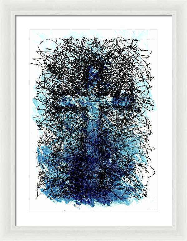 Chaos Order Cross 03 - Glorious Blue - Framed Print