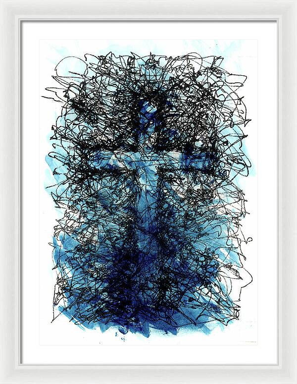 Chaos Order Cross 03 - Glorious Blue - Framed Print