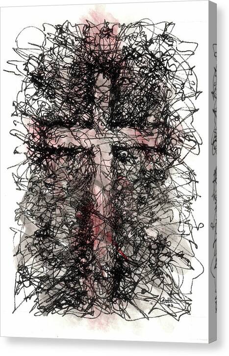 Chaos Order Cross 03 - Sorrowful Red - Canvas Print