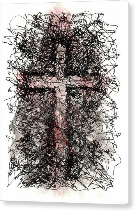 Chaos Order Cross 03 - Sorrowful Red - Canvas Print