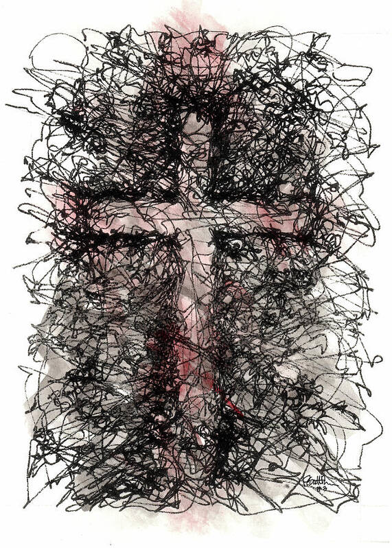 Chaos Order Cross 03 - Sorrowful Red - Art Print