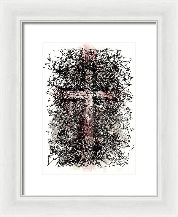 Chaos Order Cross 03 - Sorrowful Red - Framed Print