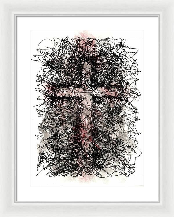 Chaos Order Cross 03 - Sorrowful Red - Framed Print
