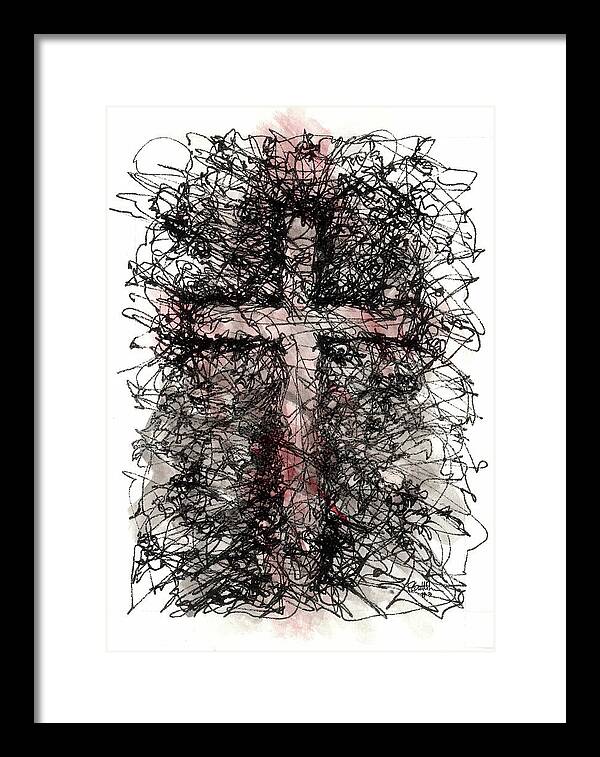 Chaos Order Cross 03 - Sorrowful Red - Framed Print