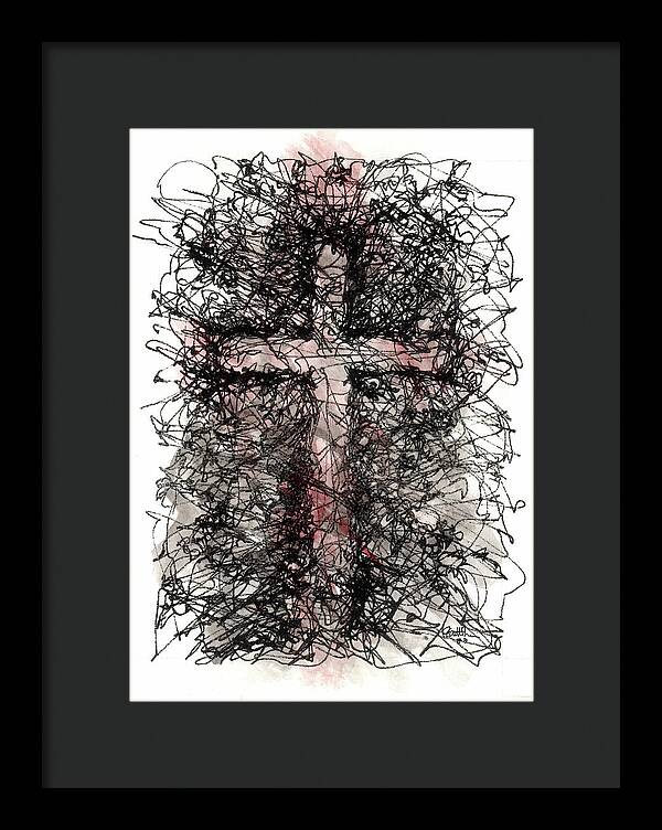 Chaos Order Cross 03 - Sorrowful Red - Framed Print