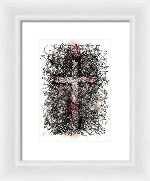 Chaos Order Cross 03 - Sorrowful Red - Framed Print