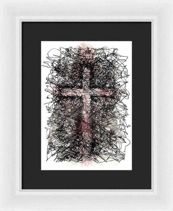Chaos Order Cross 03 - Sorrowful Red - Framed Print