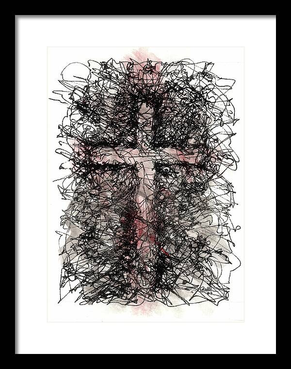Chaos Order Cross 03 - Sorrowful Red - Framed Print