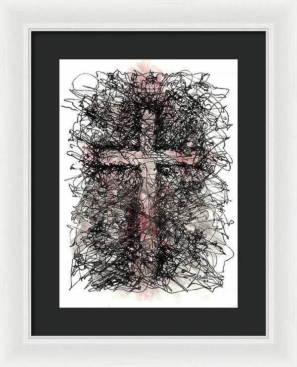Chaos Order Cross 03 - Sorrowful Red - Framed Print
