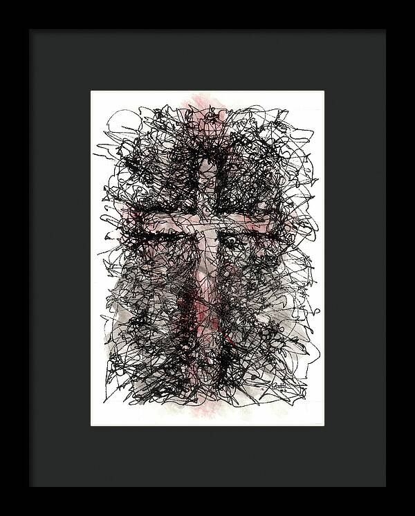 Chaos Order Cross 03 - Sorrowful Red - Framed Print