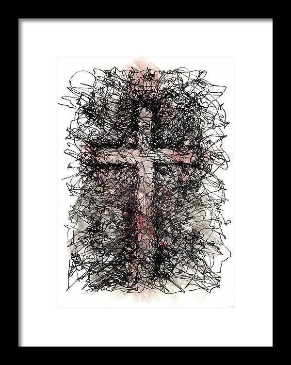 Chaos Order Cross 03 - Sorrowful Red - Framed Print