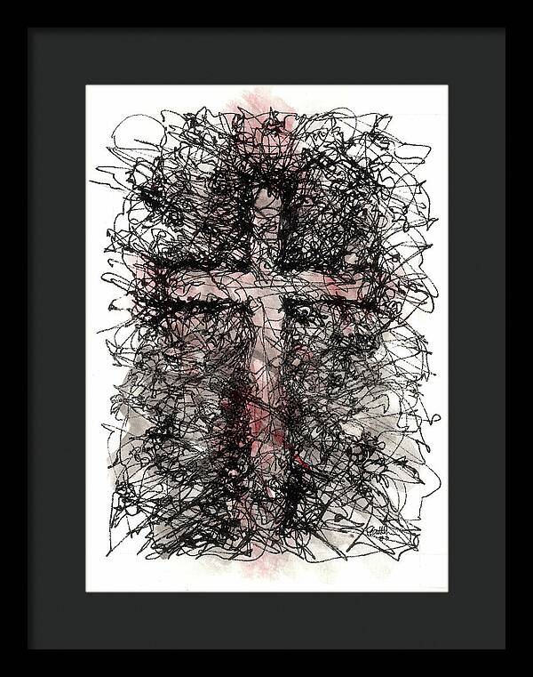 Chaos Order Cross 03 - Sorrowful Red - Framed Print