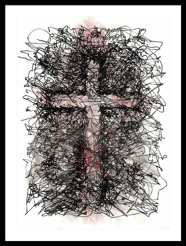 Chaos Order Cross 03 - Sorrowful Red - Framed Print