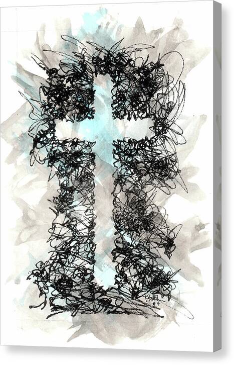 Chaos Order Cross 04 - Glorious Blue - Canvas Print