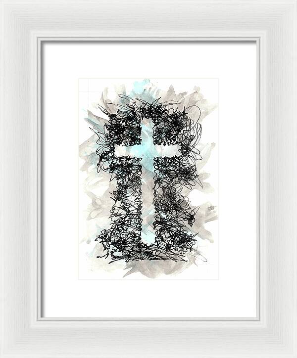 Chaos Order Cross 04 - Glorious Blue - Framed Print