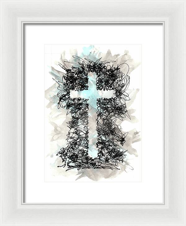 Chaos Order Cross 04 - Glorious Blue - Framed Print