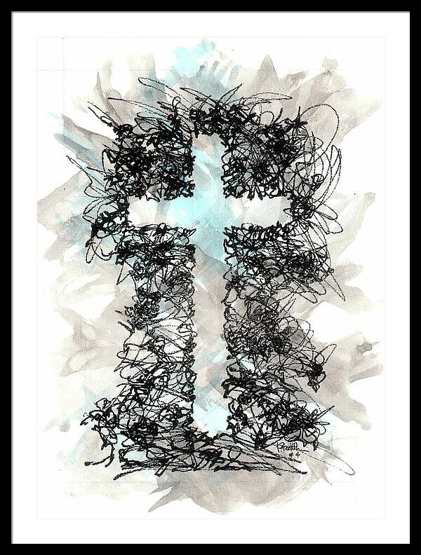 Chaos Order Cross 04 - Glorious Blue - Framed Print