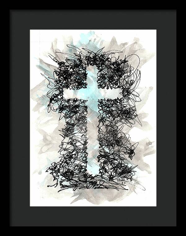 Chaos Order Cross 04 - Glorious Blue - Framed Print