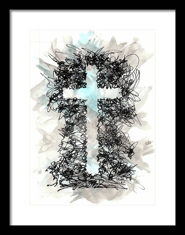 Chaos Order Cross 04 - Glorious Blue - Framed Print