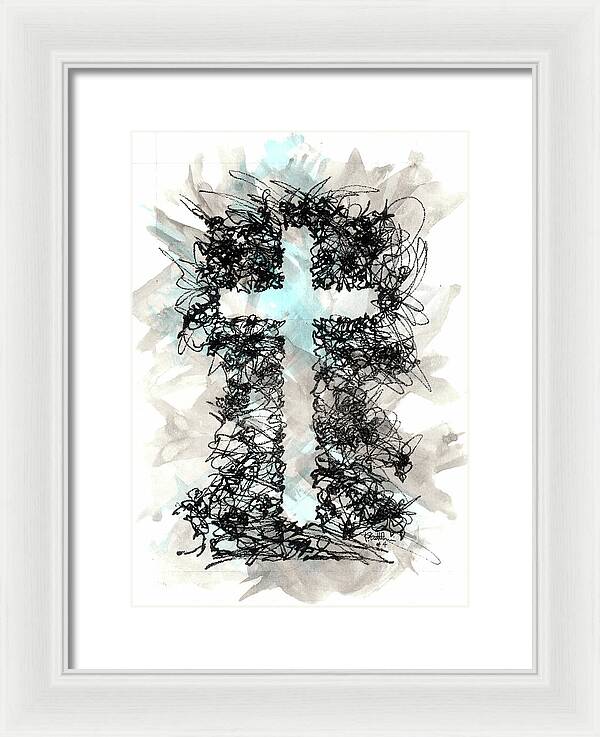Chaos Order Cross 04 - Glorious Blue - Framed Print