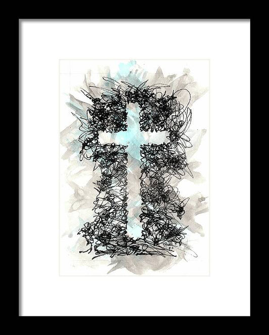 Chaos Order Cross 04 - Glorious Blue - Framed Print