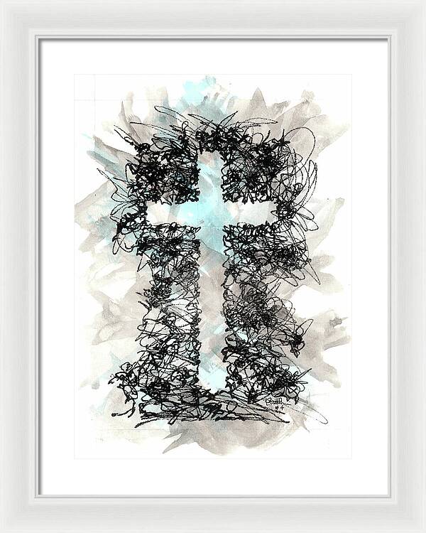 Chaos Order Cross 04 - Glorious Blue - Framed Print