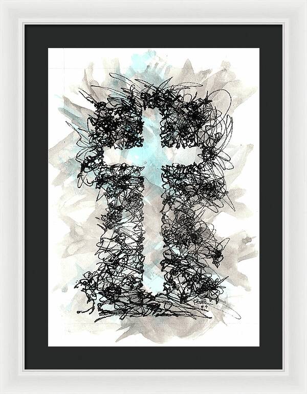 Chaos Order Cross 04 - Glorious Blue - Framed Print