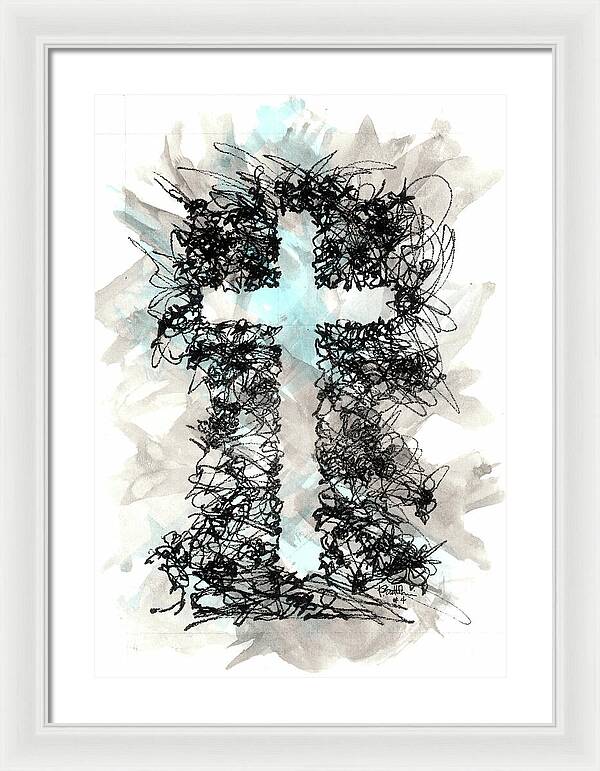 Chaos Order Cross 04 - Glorious Blue - Framed Print