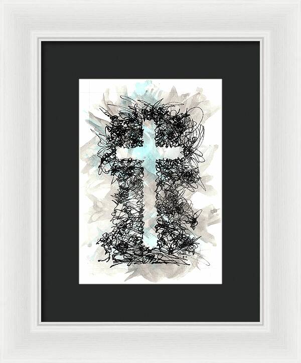 Chaos Order Cross 04 - Glorious Blue - Framed Print