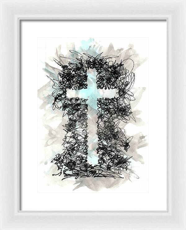 Chaos Order Cross 04 - Glorious Blue - Framed Print