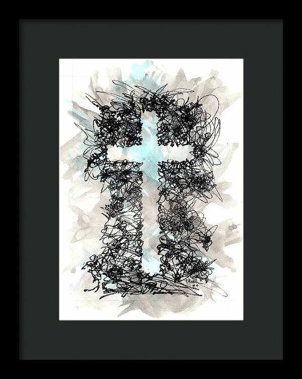 Chaos Order Cross 04 - Glorious Blue - Framed Print
