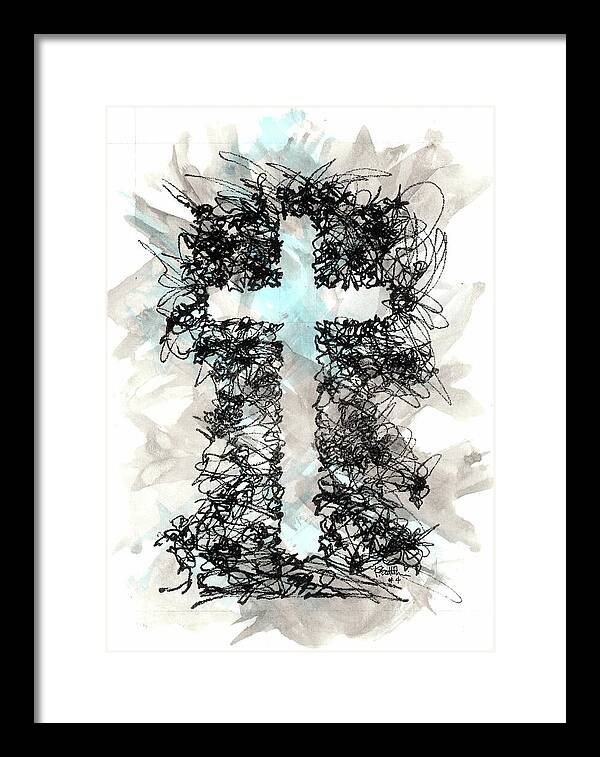 Chaos Order Cross 04 - Glorious Blue - Framed Print