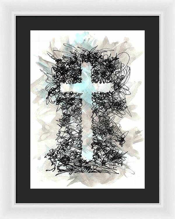 Chaos Order Cross 04 - Glorious Blue - Framed Print