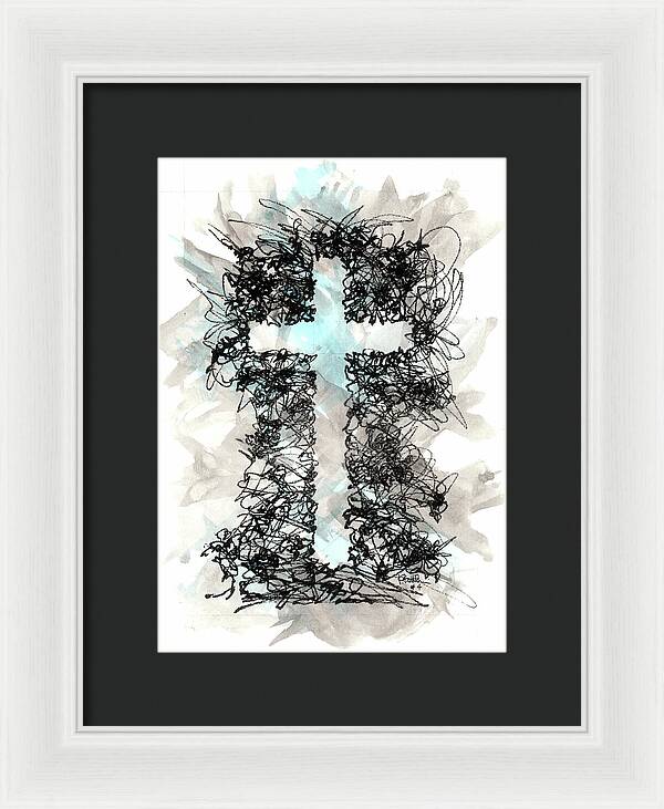 Chaos Order Cross 04 - Glorious Blue - Framed Print