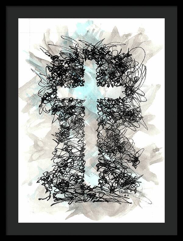 Chaos Order Cross 04 - Glorious Blue - Framed Print