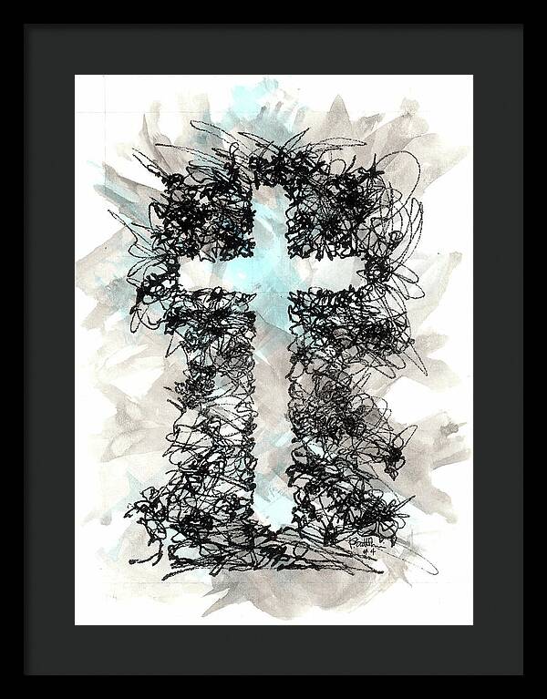 Chaos Order Cross 04 - Glorious Blue - Framed Print