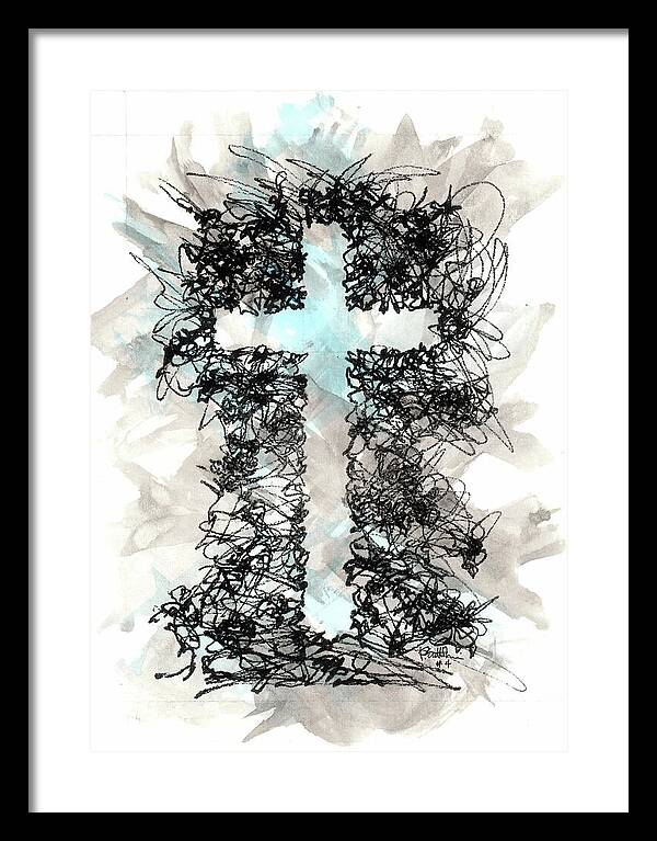 Chaos Order Cross 04 - Glorious Blue - Framed Print