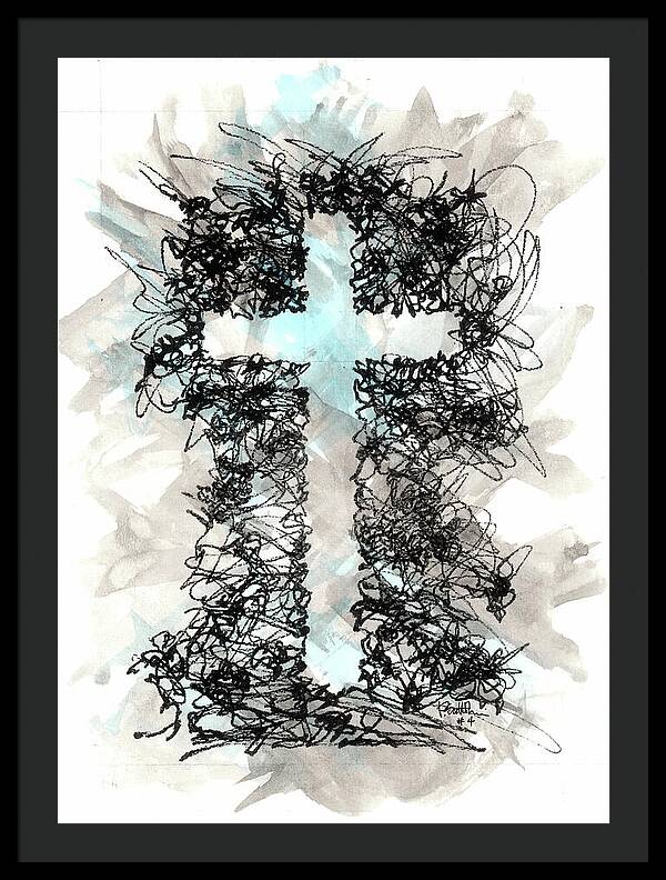 Chaos Order Cross 04 - Glorious Blue - Framed Print
