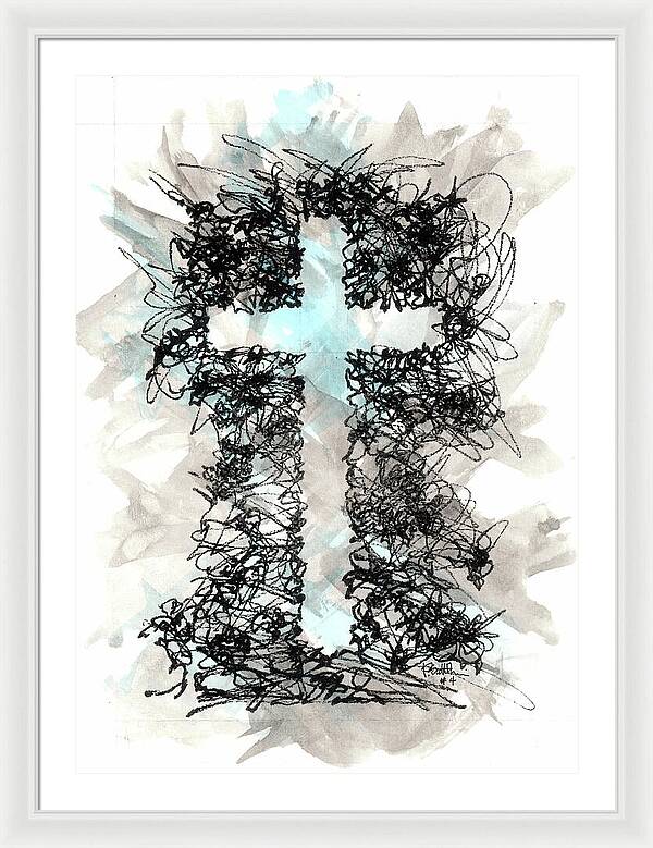 Chaos Order Cross 04 - Glorious Blue - Framed Print