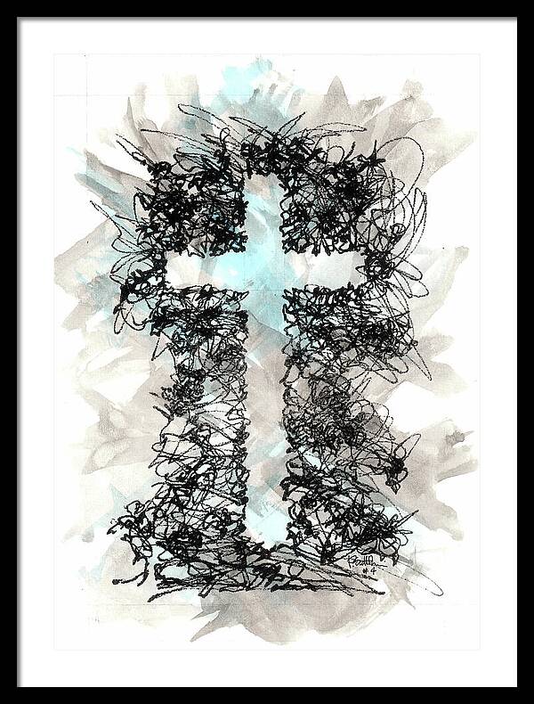 Chaos Order Cross 04 - Glorious Blue - Framed Print