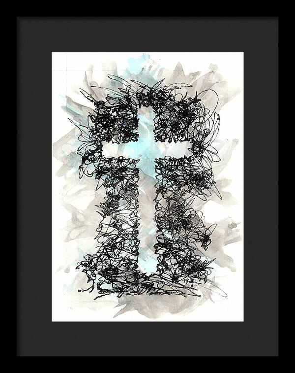 Chaos Order Cross 04 - Glorious Blue - Framed Print
