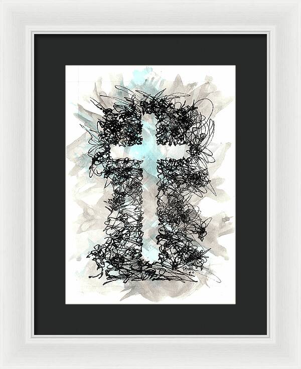 Chaos Order Cross 04 - Glorious Blue - Framed Print